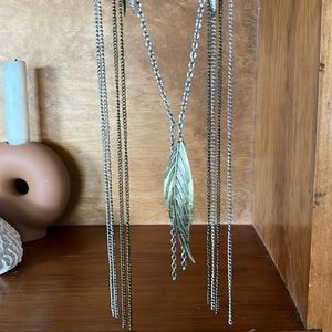 Bohemian Feather Long Statement Necklace